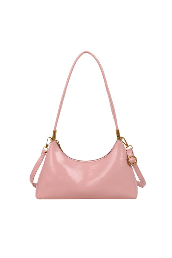 Women's Faux Leather Baguette Shoulder Bag, Pink