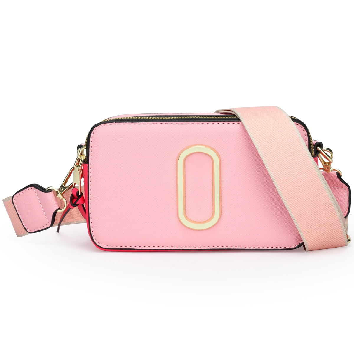 LEZMORE Women s Handbags Shoulder Crossbody Colorblock Snapshot Camera Bags Pink Walmart