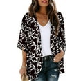 thumbnail image 1 of LEZMORE Women's Kimono Cardigans Floral Print Puff Sleeve Boho Chiffon Casual Loose Cover Up Casual Blouse Tops S-XXXL, 1 of 8