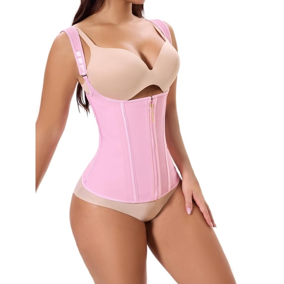 LEZSHOOU Waist Trainer Shapeware Women's Adjustable Tummy Control Workout, Apricot