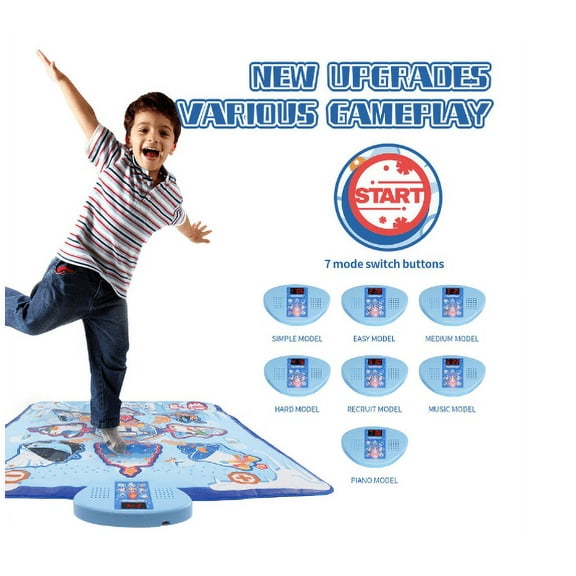 LEZZYRUCK Dance Mat for Girls Game Toys Waterproof and Non-Slip Dance Mat Toys for Boys 3-6 years Birthday Gifts for Kids Blue