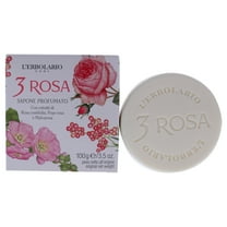 LErbolario 3 Rose Perfumed Bar Soap, 3.5 oz for Unisex
