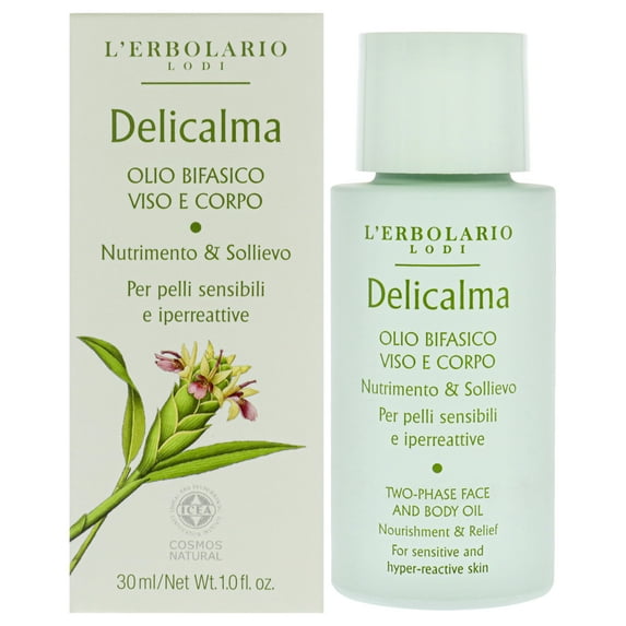 LErbolario Delicalma Two-Phase Face and Body Oil , 1 oz Oil