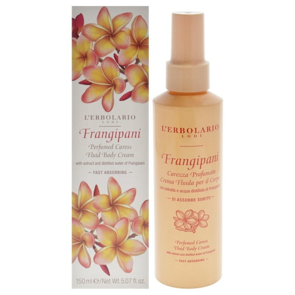 LErbolario Perfumed Caress Fluid Body Cream - Frangipani , 5.07 oz Body Cream