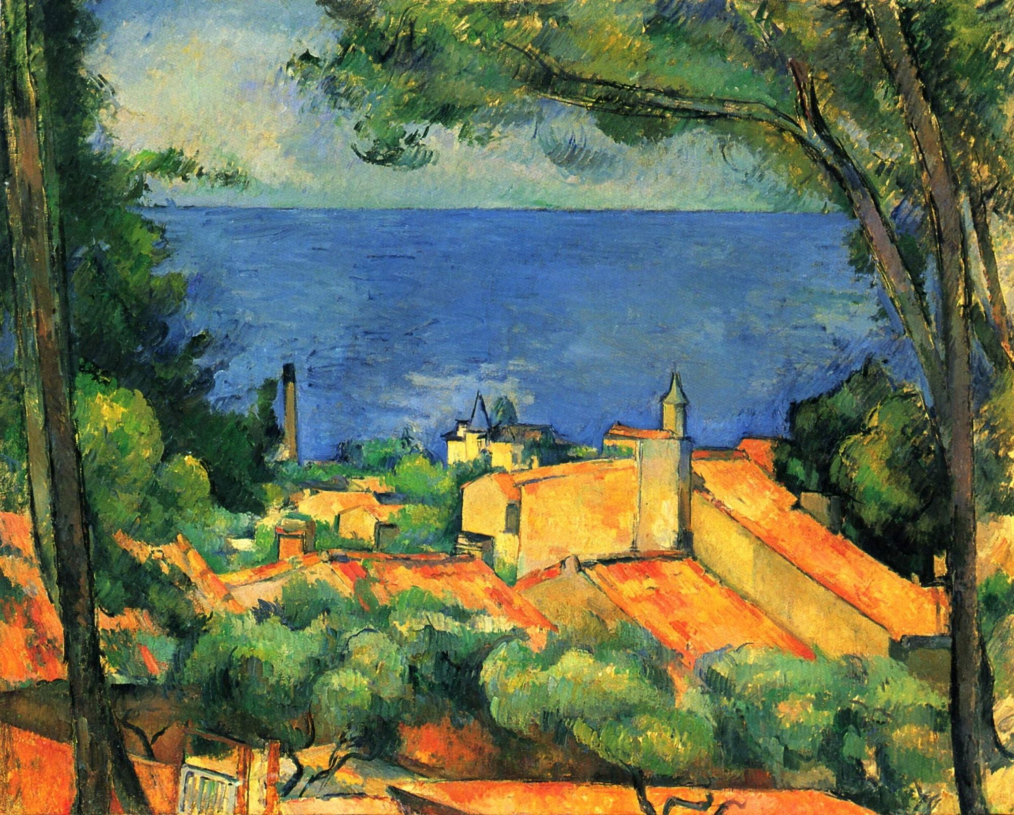 LEstaque 1895 Canvas Art - Paul Czanne (24 x 36)