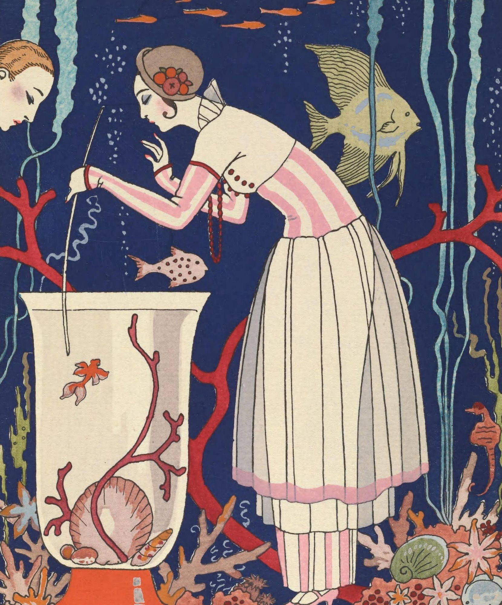 LEtourdissant Petit Poisson Canvas Art - George Barbier (24 x 36)
