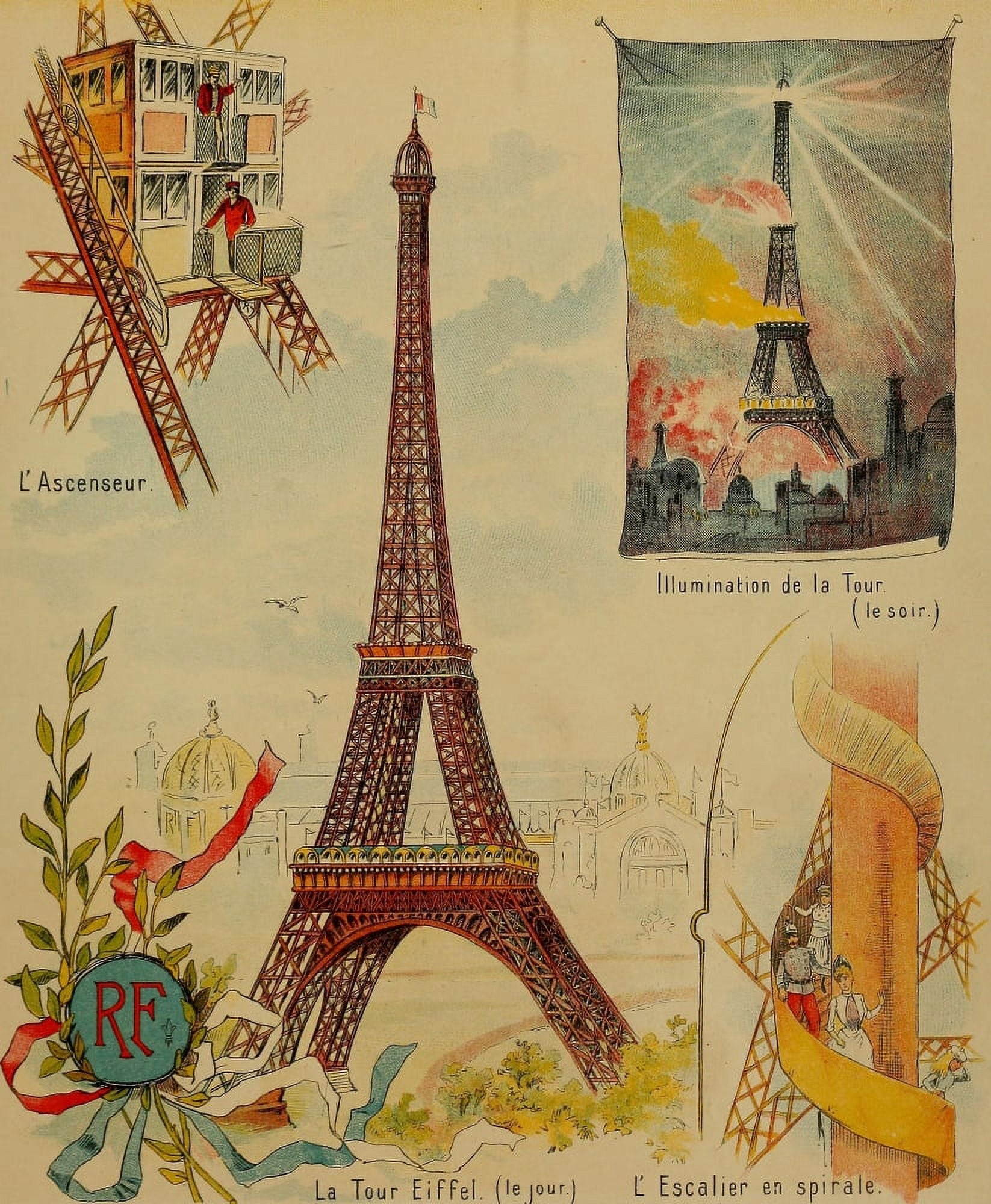 LExposition de Paris 1878 Eiffel Tower Canvas Art - Unknown (18 x 24)