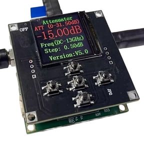 LF-13GHZ Digital Programmable Attenuator 0-31.5DB Dynamic Range 0.5DB Step for and Microwave Applications,1 * Digital Programmable Attenuator,Black
