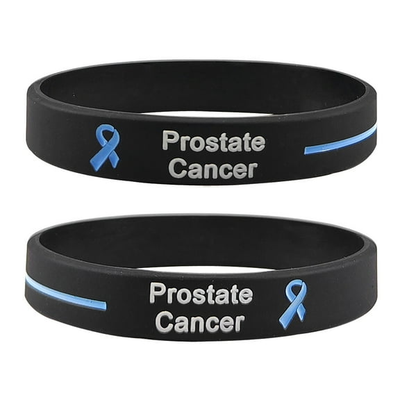 LF Mens Womens Prostate Cancer Bracelets,Light Blue Ribbon Awareness Rubber Wristbands for Thyroid Disease Lymphedema Cancers Awareness Gifts