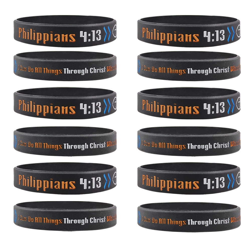 LF Phil 4 13 Silicone Bracelet for Men Women,Christian Religious Rubber ...