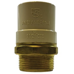LF1-1/4 CPVC X 1-1/4 Brass MIP Adapter
