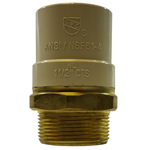 LF1/2 CPVC X 1/2 Brass MIP Adapter, CPVC Transition Fittings and Adapters, Plumbing Accessories