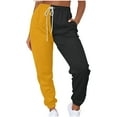 thumbnail image 1 of Hvot&aat Women's Colorblock Jogger Pants, Drawstring High Waisted Casual Workout Baggy Sweatpants with Pockets, 1 of 7