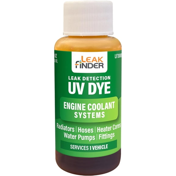 LF3001 Automotive Engine Coolant Leak Detection Dye, Services Radiators, Hoses, Heater Cores, Water Pumps, (6) 1oz Ultraviolet Fluorescent Dye Bottles, Made in USA