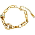 thumbnail image 1 of LFE 18K Gold Plated Bracelet | Lucky Amulet Bracelet Jewelry Enamel Dripping Oil | Stainless Bracelet | Evil's Eye Heart Shaped Pendant| Bracelet and Ring | Including Gift Box, 1 of 3