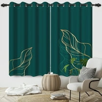 LFEEY Bedroom Darkening Curtains with Black Lining Home Decor Curtains, Green, 52x84inch, Set of 2 Panels