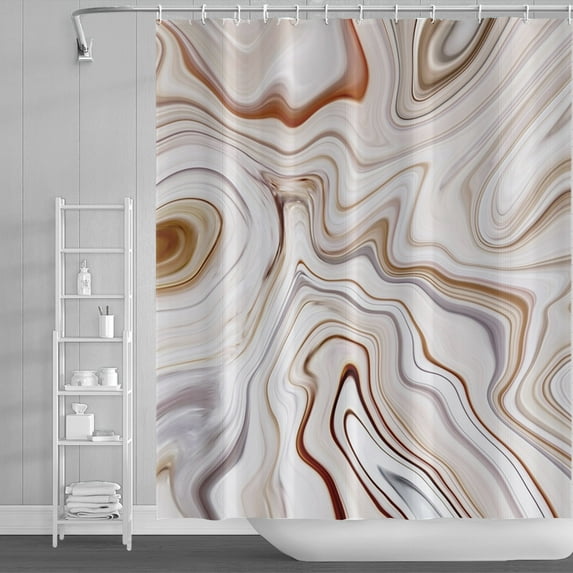 LFEEY Modern Abstract Textured Shower Curtain with Hooks, Waterproof Fabric Accessories for Bathroom, 72"x84"