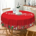 thumbnail image 1 of LFEEY Red Snowman Gingerbread Round Tablecloth, New Year's Party Table Decoration, 70 inch, 1 of 6