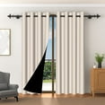 thumbnail image 1 of LFEEY Window Curtains, Room Darkening Blackout Curtains, 2 Panels with Black Lining, Beige, 42x63 Inches, 1 of 5