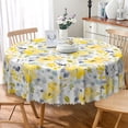 thumbnail image 1 of LFEEY Yellow Flower Round Tablecloth, Dining Room Table Cover 60 in, 1 of 6