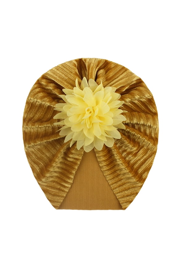 1 Pack Solid Nursery Turban Hat Cap Beanie Bonnet with Flower for Baby Girls Toddlers Newborns Infants Fashion Hats for Kids Clearance