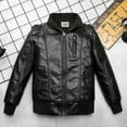 thumbnail image 1 of LFEOOST 3-17 Years Boys Wind-Proof Jacket,Child Full Zipper Neck Pockets Cool Motorcycle Coat Black 180, 1 of 9