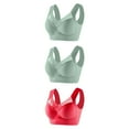 thumbnail image 1 of LFEOOST 3 Pack Bras for Women Wmbra Posture Correcting Bra, Wmbra Bra, Summer Wireless Push-Up Comfort Crossover Bra Red XL, 1 of 2
