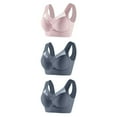 thumbnail image 1 of LFEOOST 3 Pack Posture Correcting Bra for Seniors,Ladies Ice Silk Gathering Bra Without Steel Ring Plus Size Bra No Underwire Bras for Women Gray XL, 1 of 3