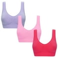 thumbnail image 1 of LFEOOST 3 Pack Women's No Underwire Ring Bra Push Up Bra Comfort Bralettes Soft No Underwire Full Coverage T-Shirt Bra Multicolor XXXXL, 1 of 2