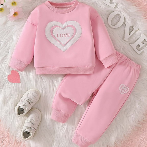 LFEOOST Baby Birthday Girl Outfit Embroidery Birthday Girl Print Sweatshirt Pullover Sweatpants Princess 2pcs Fall Clothes (12 Months, Pink)