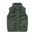 thumbnail image 1 of LFEOOST Baby Boys Girls Fleece Stand Collar Vest Zip Up Sleeveless Toddler Fuzzy Fall Winter Warm Outerwear with Pockets, 3-4 Years, Green, 1 of 9