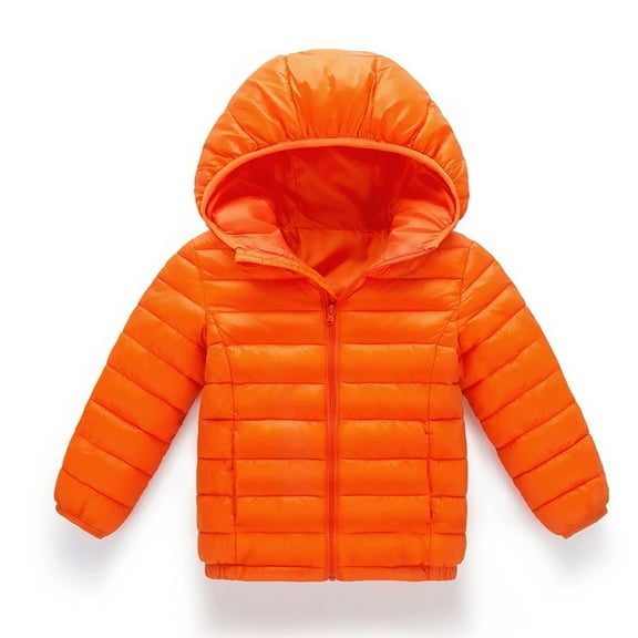 LFEOOST Baby Boys Girls Winter Coats Toddler Bear Hoods Down Jacket Infant Kids Light Puffer Padded Outwear 2-8 Years Orange 140