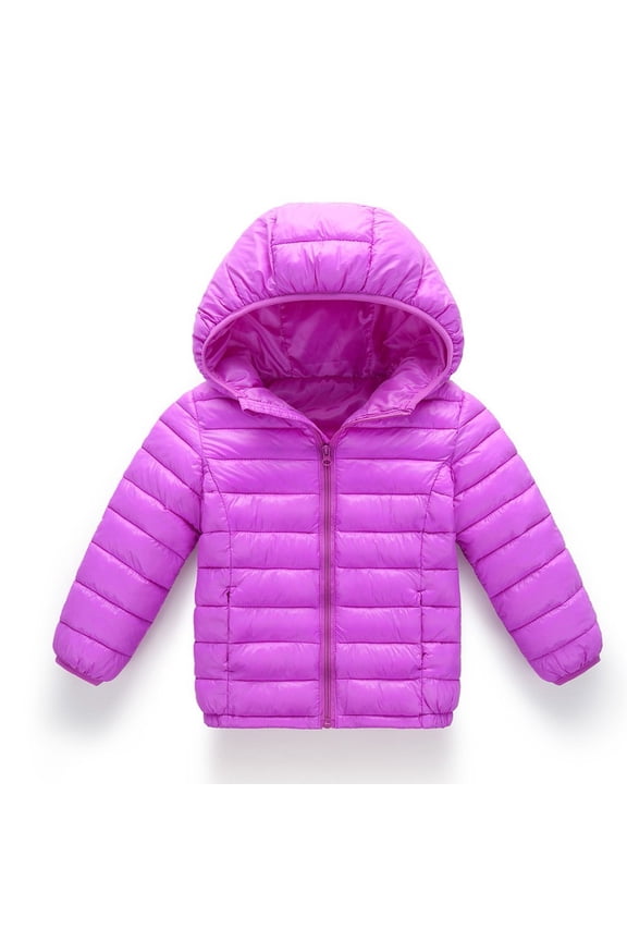 Baby Boys Girls Winter Coats Toddler Bear Hoods Down Jacket Infant Kids Light Puffer Padded Outwear 2-8 Years Purple 150
