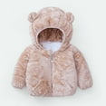 thumbnail image 1 of LFEOOST Baby Girls Boys Winter Coat Warm Fleece Jacket with Bear's Ear Hooded Cozy Outwear for Infant Toddler 3-9 Years Khaki 8-9 Years, 1 of 3