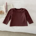 thumbnail image 1 of LFEOOST Baby Long Sleeve Shirts Toddler Tshirt Ribbed Undershirts for Girls Boys cotton Clothes 6 Months-3 Years Brown 1Y, 1 of 4