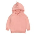 thumbnail image 1 of LFEOOST Baby Unisex Cotton Solid Hoodies, Toddler Sweatshirt Kids Cute Ear Hoody Tops Pullover Fall Winter Clothes Pink 2-3 Years, 1 of 9