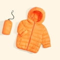 thumbnail image 1 of LFEOOST Boy and Girls Waterproof Coat Winter Lightweight Puffer Jackets Hooded Outerwear (Orange, 120), 1 of 3