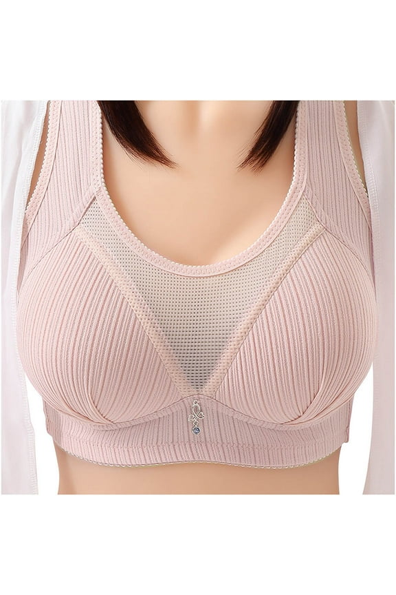 Bra for Women Breathable Cool Lift Up Air Bra Mesh Comfort Sport Bra Seamless Wireless Yoga Underwear No Underwire Bra Purple L