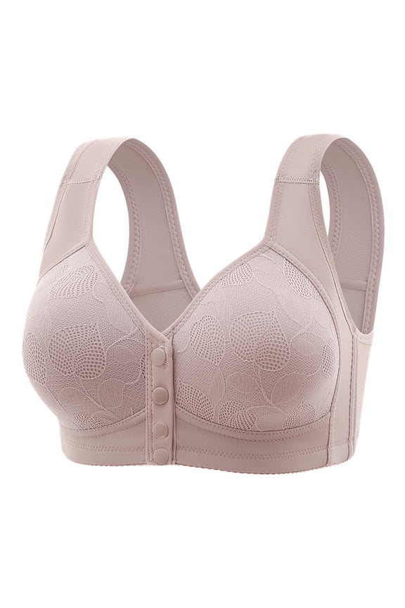 Bras for Women,Ice Silk Lace Cooling Comfort Bra, Seamless Wireless Push Up Bras for Older Women, Everyday Bras Purple L