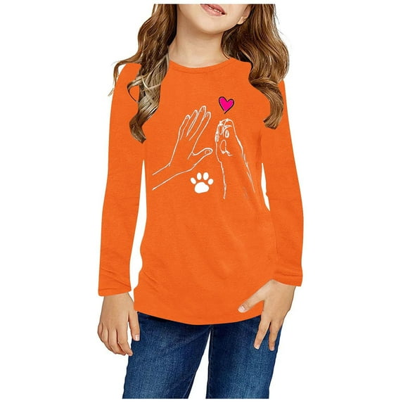 LFEOOST Dog Lover Shirts for Teens Girls Boys Graphic Tees Teen Girl Clothes Teen Boy Gifts Christmas Gifts for Teen Girls Orange 3 Years
