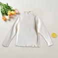 thumbnail image 1 of LFEOOST Girls Turtleneck Sweater Kids Casual Long Sleeve Knitted Slim Fit Pullover Tops 1-9 Years White 2Y, 1 of 7