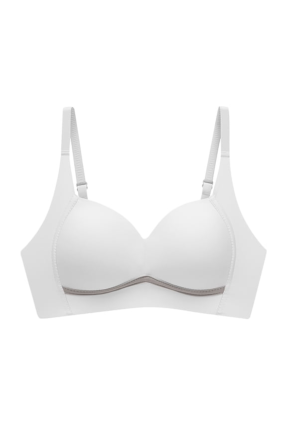 Ice Silk Lace Cooling Comfort Bra, Oversized Buttonless Everyday Bra, Seamless Wireless Push Up Bras for Older Women White 36