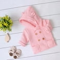 thumbnail image 1 of LFEOOST Infant Baby Boys Girls Knitted Cardigan Coat Fall Winter Clothes 3-24 Months,Toddler Fur Collar Hooded Warm Top, 3-6 Months, Pink, 1 of 4