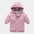 thumbnail image 1 of LFEOOST Jacket for Boys age 2-9 years Toddler Kids Little Girls Winter Solid Coats Windproof Outerwear Mediun Length Warm Purple 2-3 Years, 1 of 5