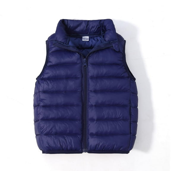LFEOOST Kids Baby Girls Boys Sleeveless High Neck Lightweight Down Puffer Vest Jacket Navy 6 Years