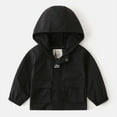 thumbnail image 1 of LFEOOST Kids Boys Girls Hooded Jackets Fall Winter Long Sleeve Zip Up Waterproof Windbreaker Casual Outerwear Coat Black 120, 1 of 4