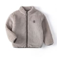 thumbnail image 1 of LFEOOST Kids Cute Calf and Lamb Print Jacket 2024 Winter Fleece Lined Warm Hooded Padded Coat Childrens Zip Buttons Outwear (Gray, 120 6 Years), 1 of 3