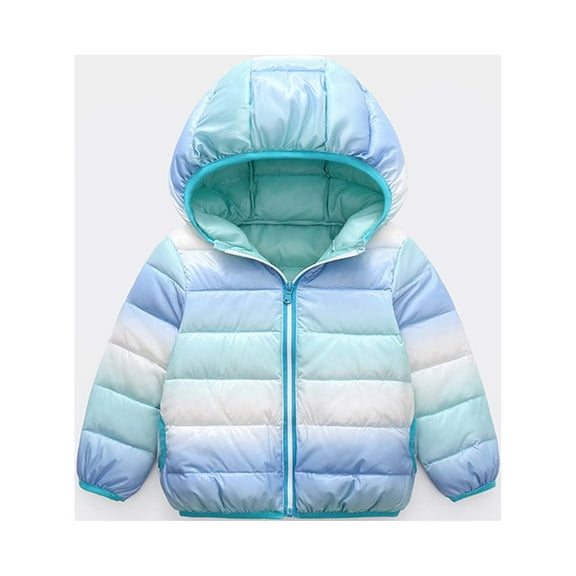 LFEOOST Little Girls Boys Down Jacket Hooded Lightweight Water-Resistant Toddler Kids Winter Outwear Coat 1-6Years Blue 5-6 Years