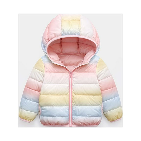 LFEOOST Little Girls Boys Down Jacket Hooded Lightweight Water-Resistant Toddler Kids Winter Outwear Coat 1-6Years Pink 3-4 Years