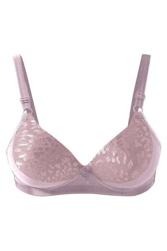 Oversized Deep V Bra for Women Ladies Everyday Sports Bras Convenient Snap Sleep Bra Women Comfort Wireless Cotton Bras for Women Rose Gold XXL